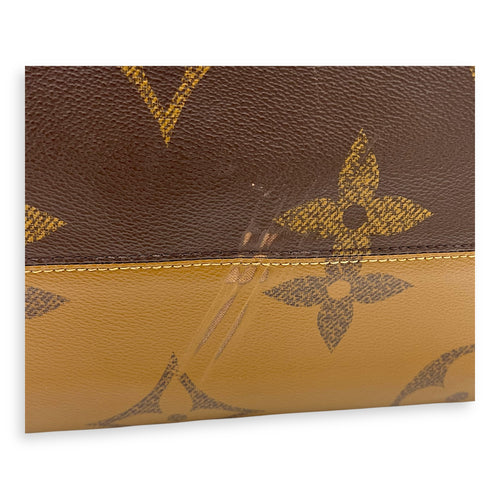 OnTheGo Tote Bag GM Brown in Monogram Coated Canvas, Gold hardware