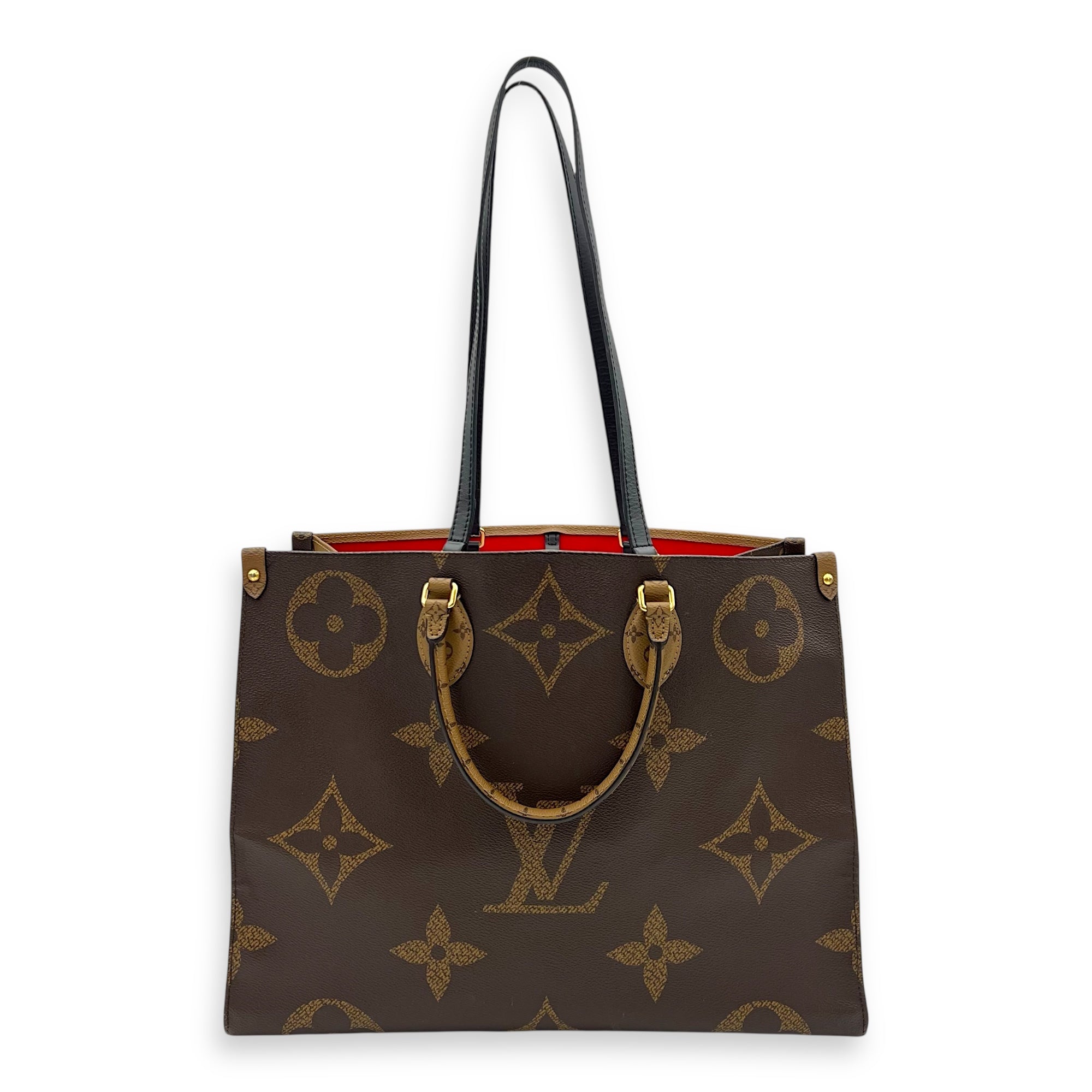OnTheGo Tote Bag GM Brown in Monogram Coated Canvas, Gold hardware