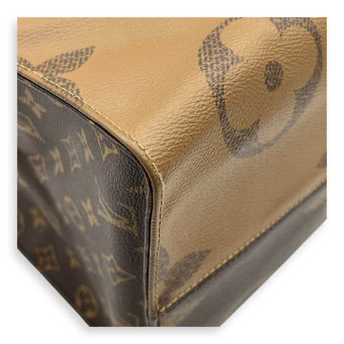 OnTheGo Tote Bag GM Brown in Monogram Coated Canvas, Gold hardware