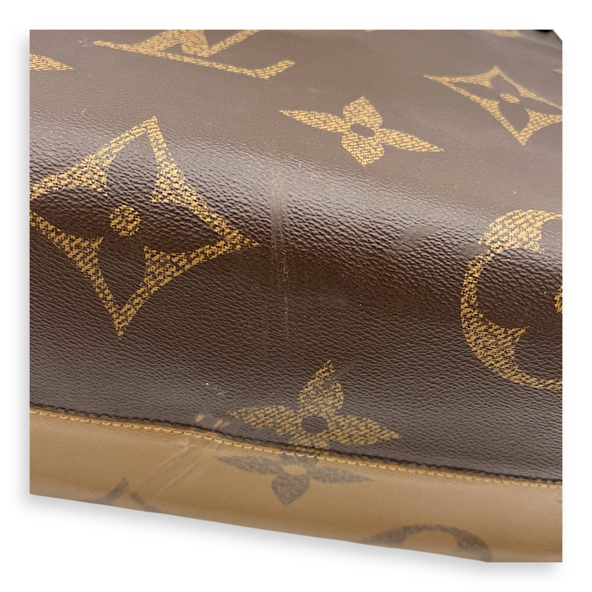 OnTheGo Tote Bag GM Brown in Monogram Coated Canvas, Gold hardware