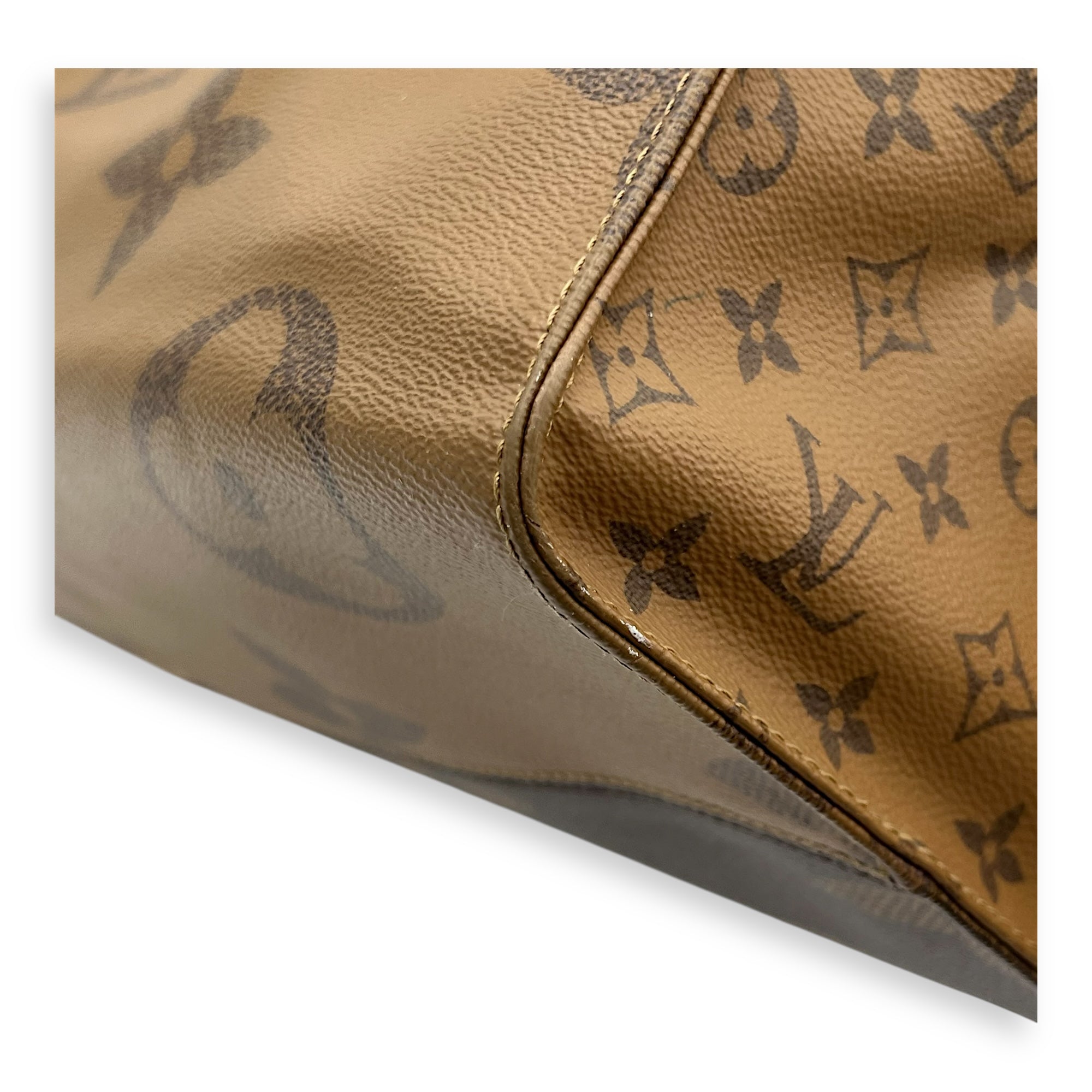 OnTheGo Tote Bag GM Brown in Monogram Coated Canvas, Gold hardware