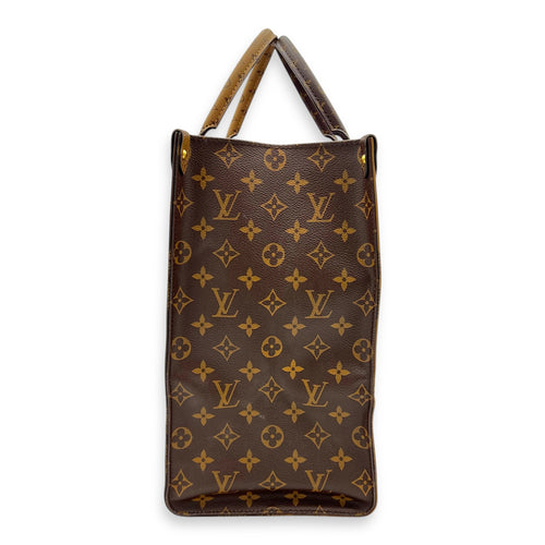 OnTheGo Tote Bag GM Brown in Monogram Coated Canvas, Gold hardware
