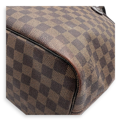 Neverfull MM Brown Tote Bag in Coated Canvas, Gold hardware