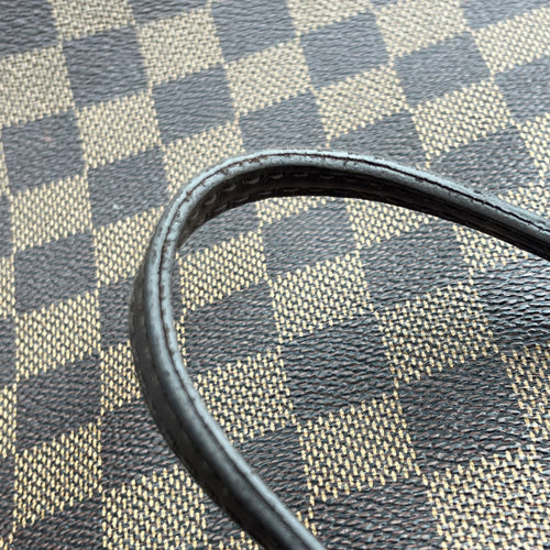 Neverfull MM Brown Tote Bag in Coated Canvas, Gold hardware