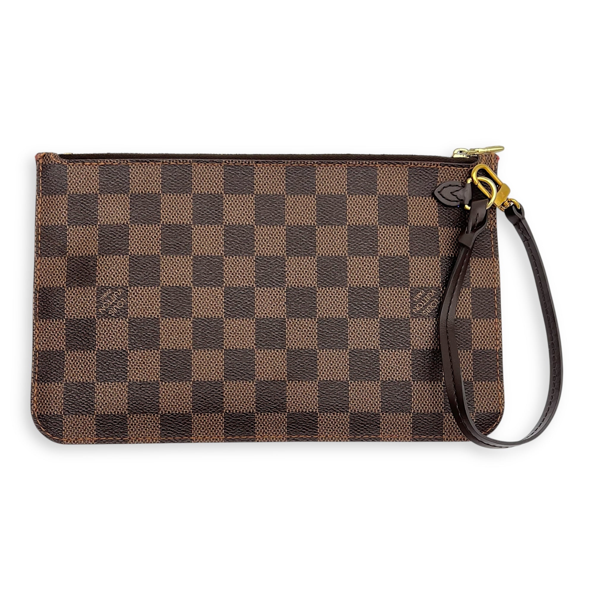 Neverfull MM Brown Tote Bag in Coated Canvas, Gold hardware