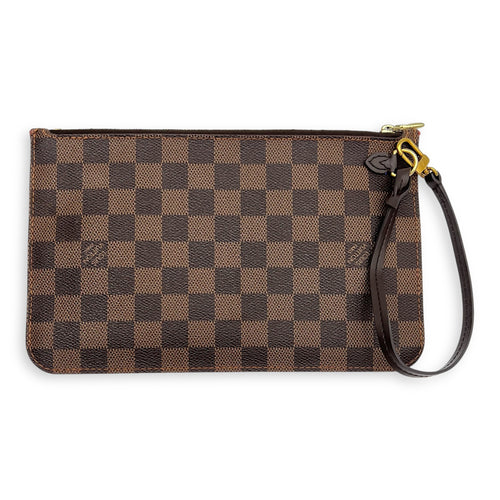 Neverfull MM Brown Tote Bag in Coated Canvas, Gold hardware