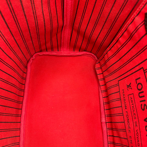 Neverfull MM Brown Tote Bag in Coated Canvas, Gold hardware