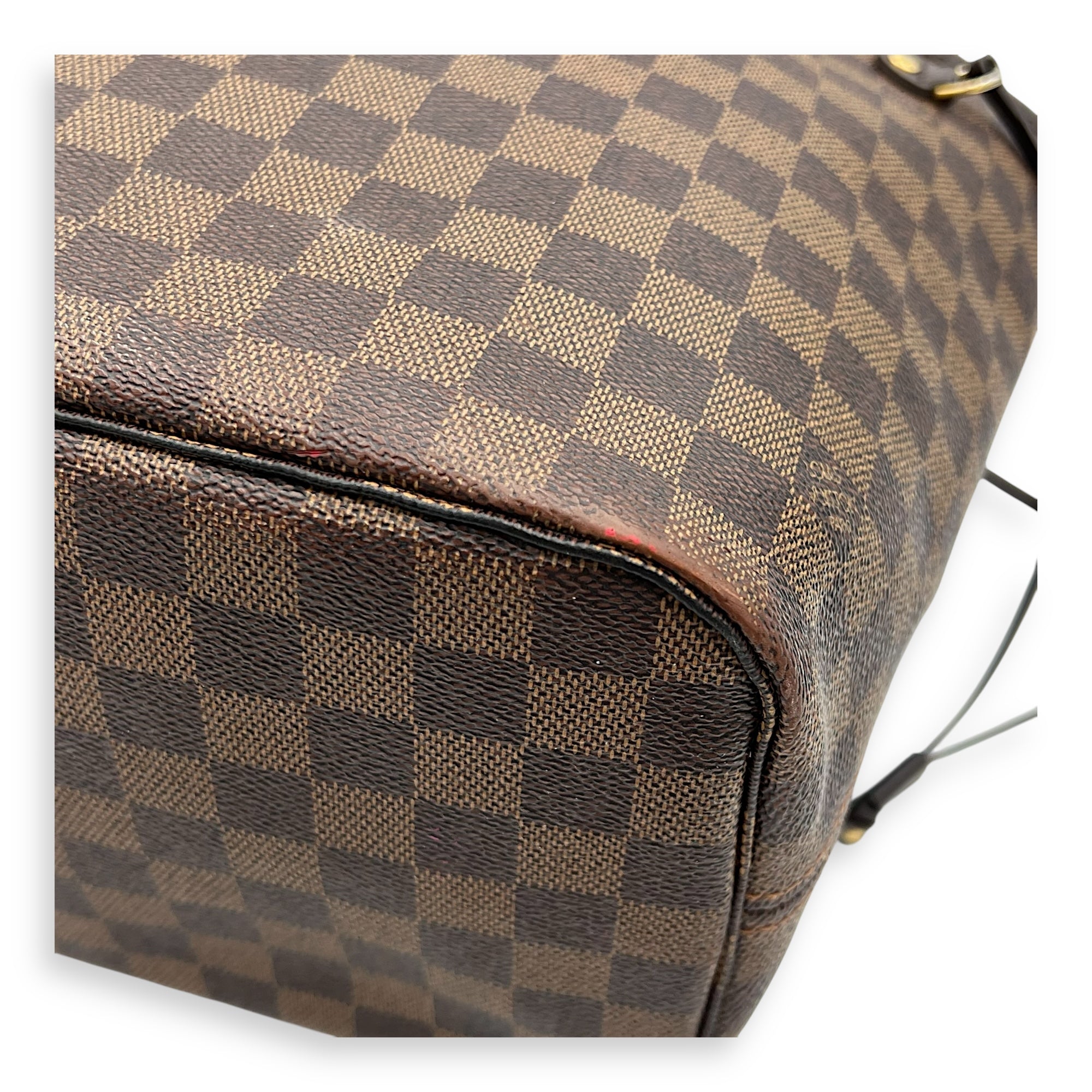 Neverfull MM Brown Tote Bag in Coated Canvas, Gold hardware