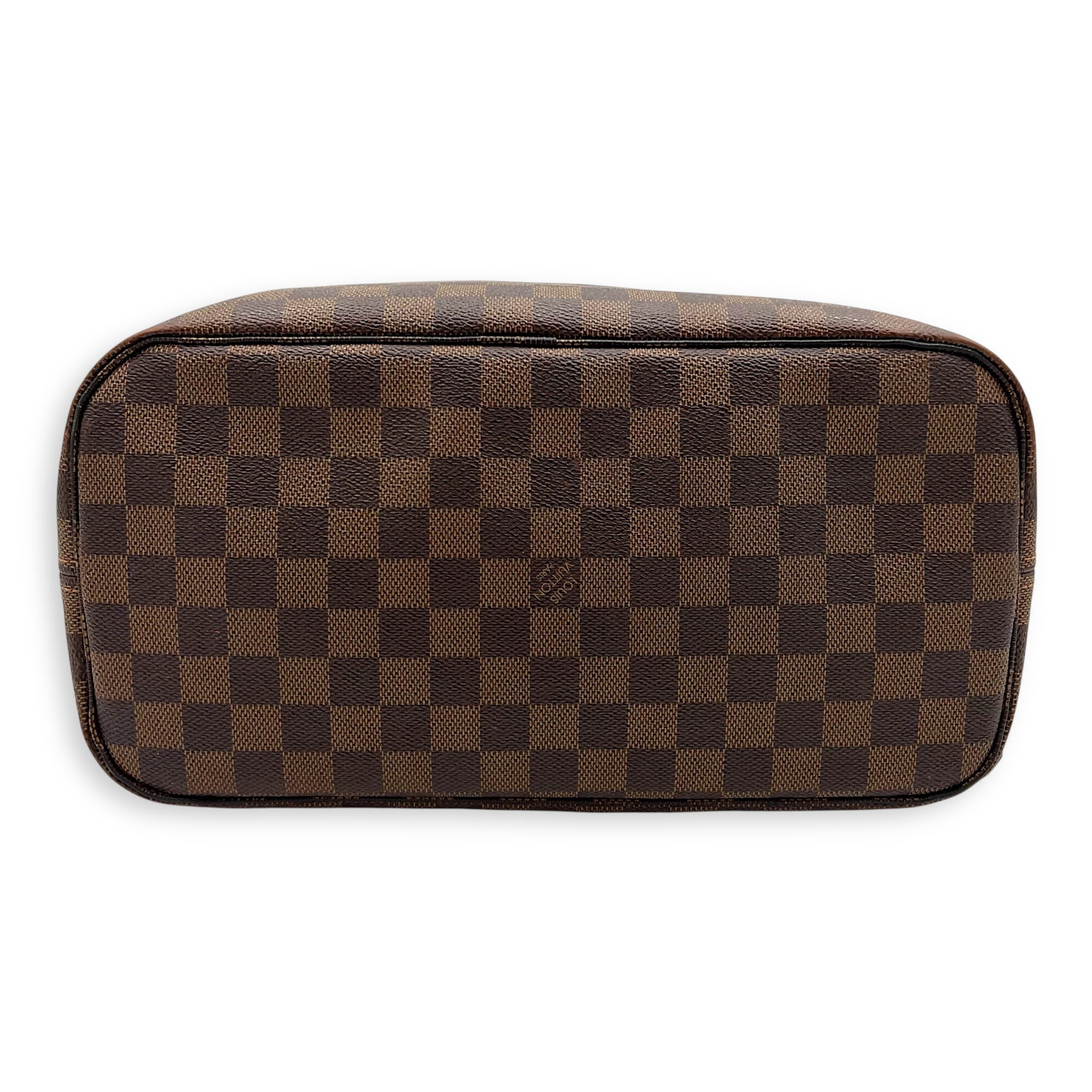 Neverfull MM Brown Tote Bag in Coated Canvas, Gold hardware