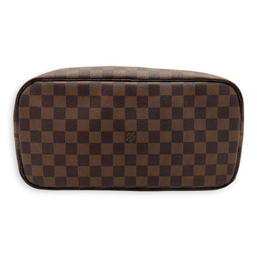 Neverfull MM Brown Tote Bag in Coated Canvas, Gold hardware