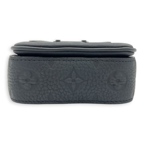 S-lock Vertical Wearable Wallet Shoulder Bag Black in Taurillon Leather, Black hardware