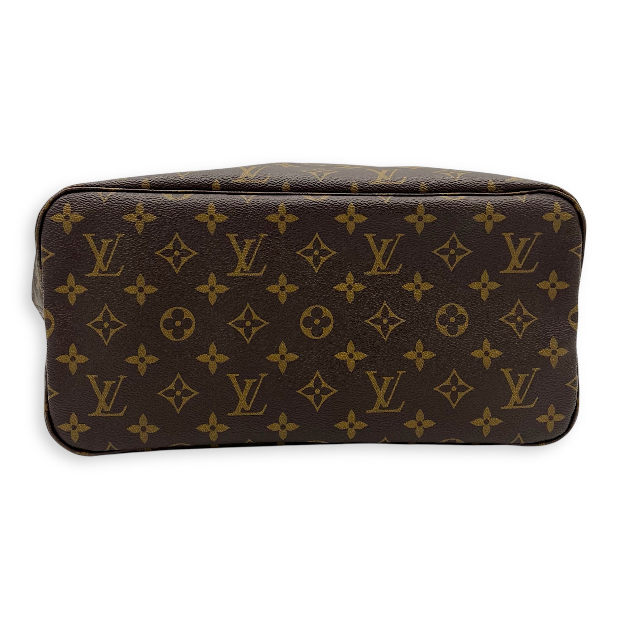 Neverfull Tote Bag Brown in Monogram Coated Canvas, Gold hardware