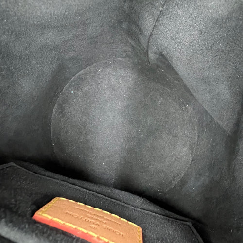 Duffle Shoulder Bag Brown in Monogram Coated Canvas, Gold hardware