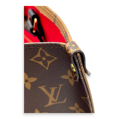 OnTheGo MM Brown Tote Bag in Monogram Coated Canvas, Gold hardware