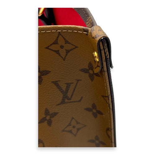 OnTheGo MM Brown Tote Bag in Monogram Coated Canvas, Gold hardware