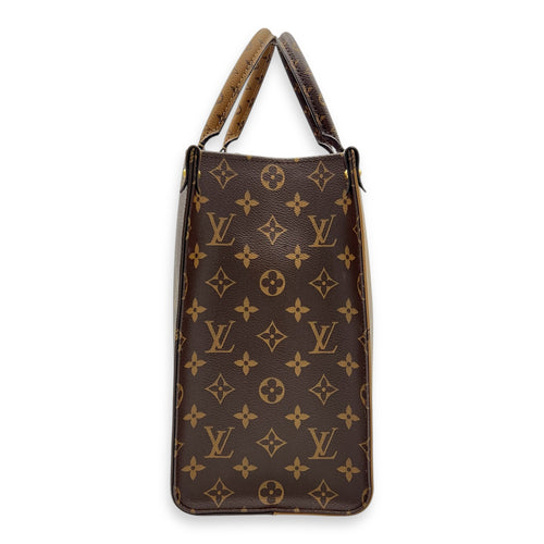 OnTheGo MM Brown Tote Bag in Monogram Coated Canvas, Gold hardware