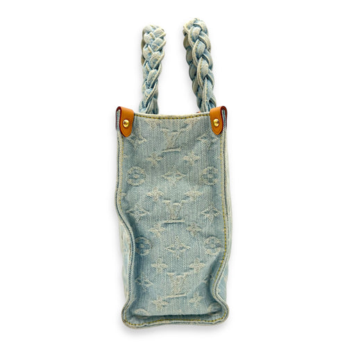 Let Go Tote Bag Blue in Denim, Gold hardware