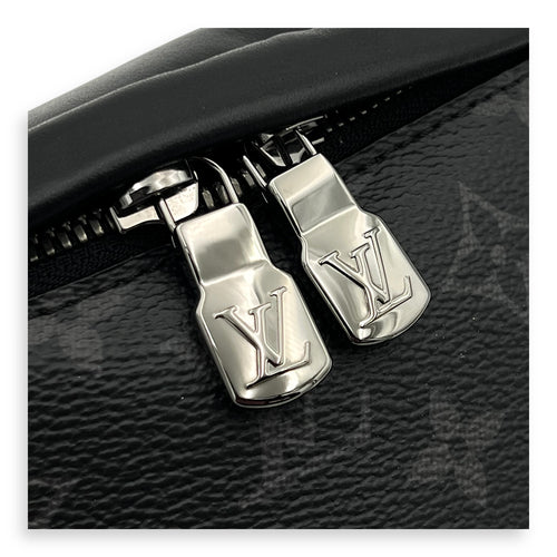 Discovery Bumbag Black in Monogram Coated Canvas, Silver hardware