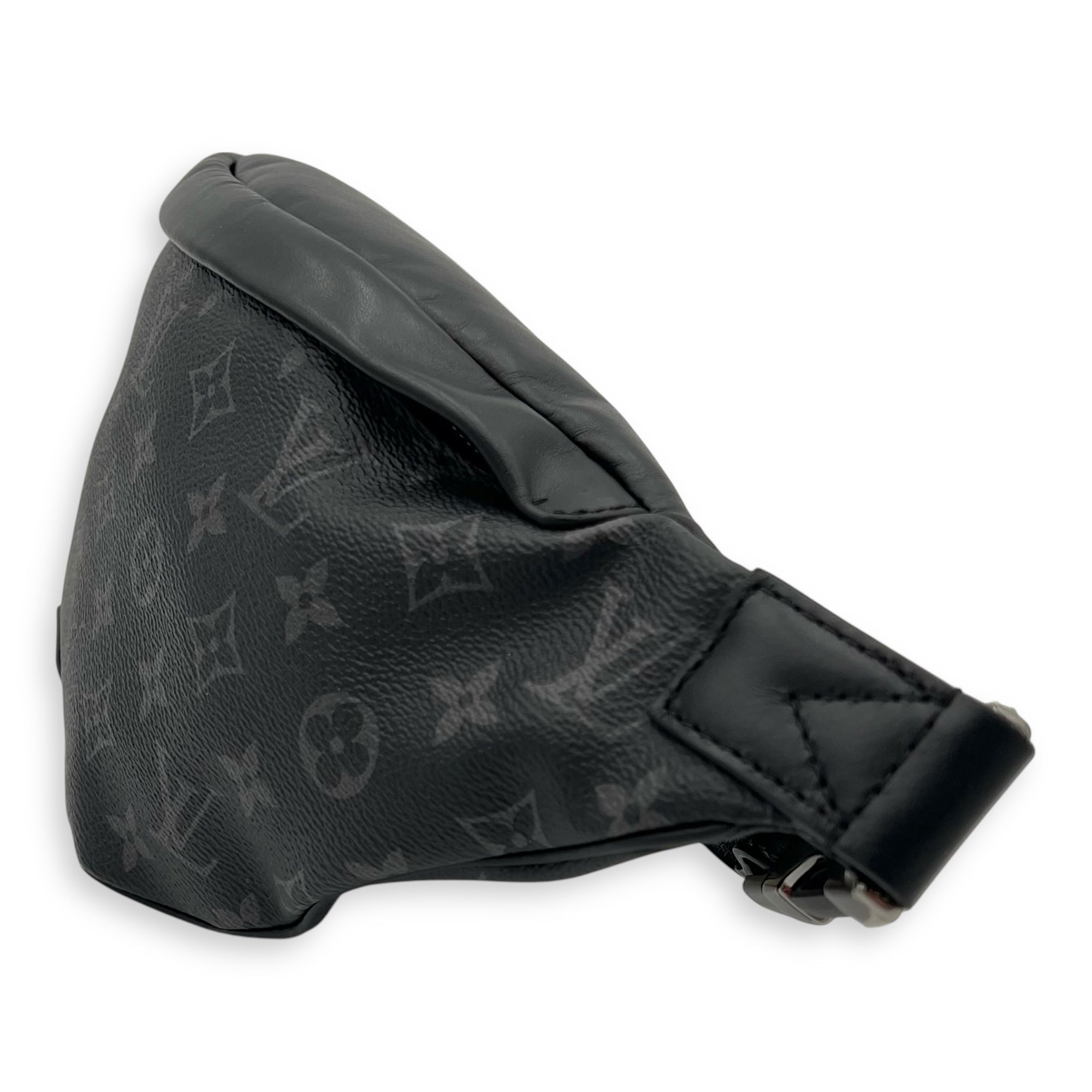 Discovery Bumbag Black in Monogram Coated Canvas, Silver hardware
