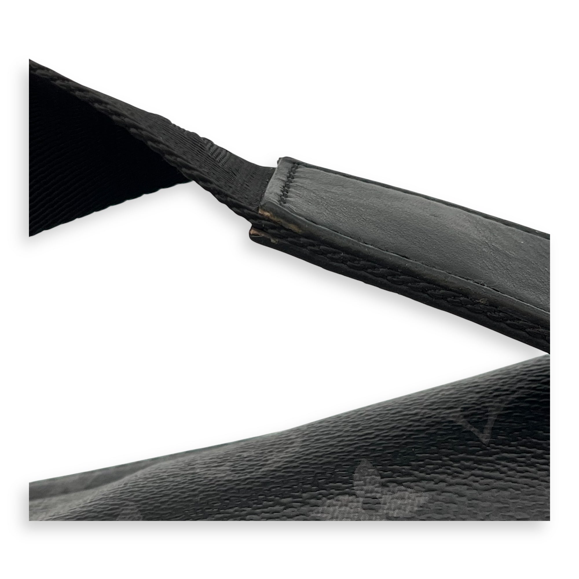 District Shoulder Bag Black in Monogram Coated Canvas, Silver hardware