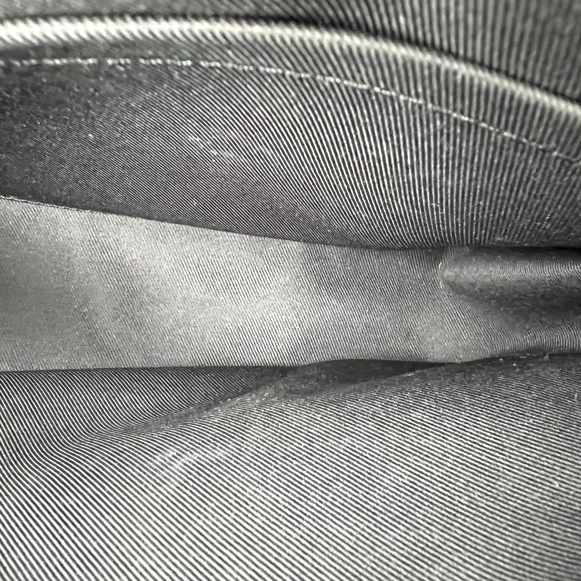 District Shoulder Bag Black in Monogram Coated Canvas, Silver hardware