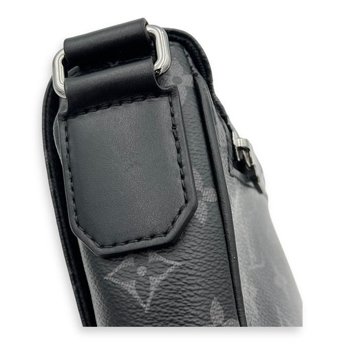 District Shoulder Bag Black in Monogram Coated Canvas, Silver hardware