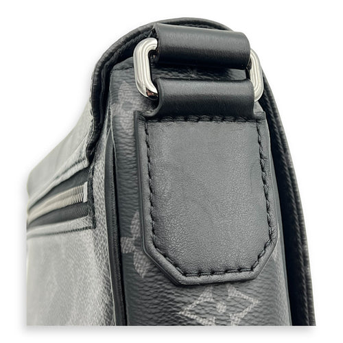 District Shoulder Bag Black in Monogram Coated Canvas, Silver hardware