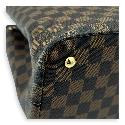 Kensington Top Handle Bag Brown in Coated Canvas, Gold hardware