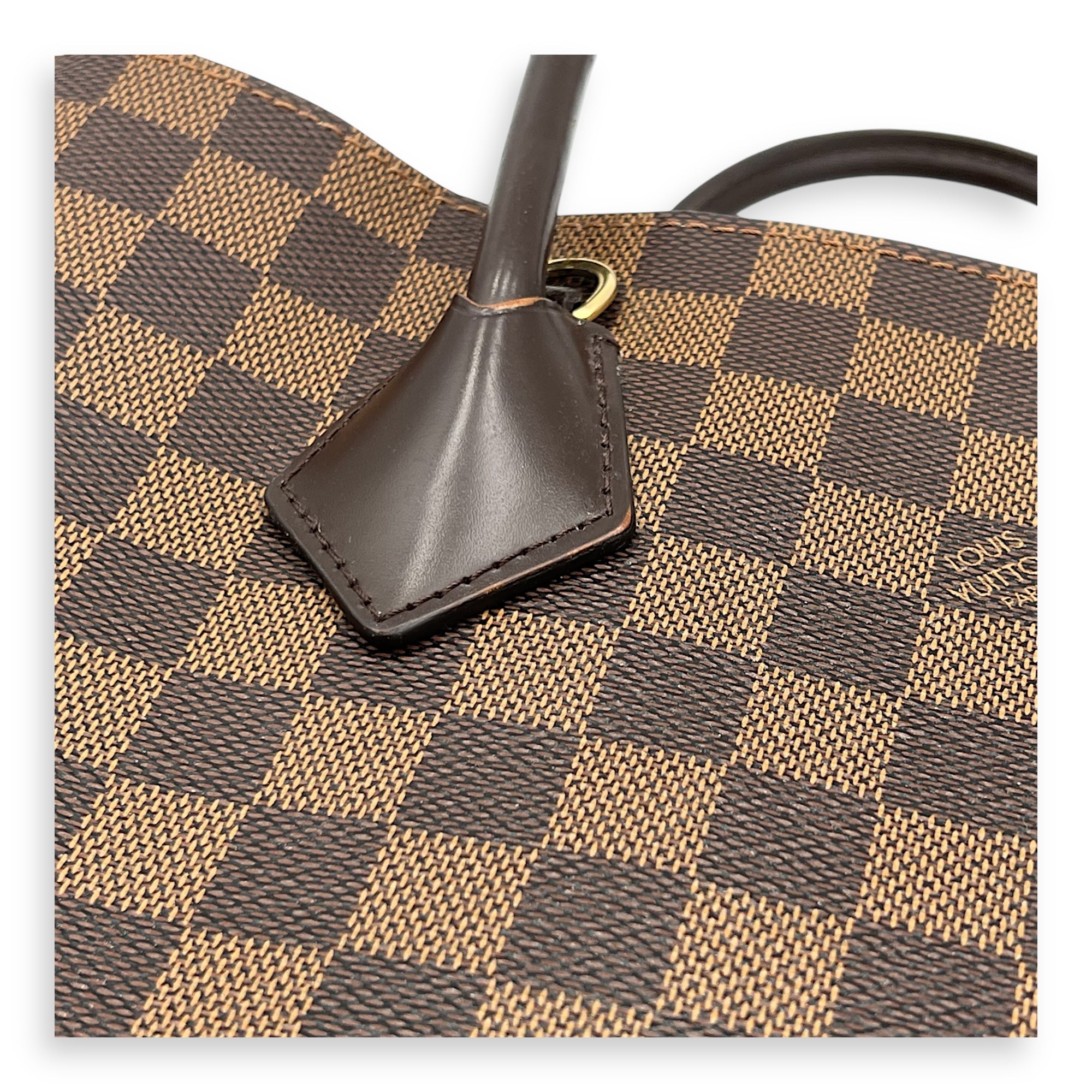 Kensington Top Handle Bag Brown in Coated Canvas, Gold hardware