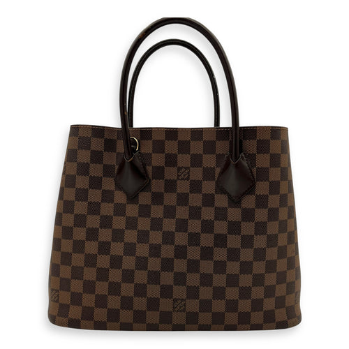 Kensington Top Handle Bag Brown in Coated Canvas, Gold hardware