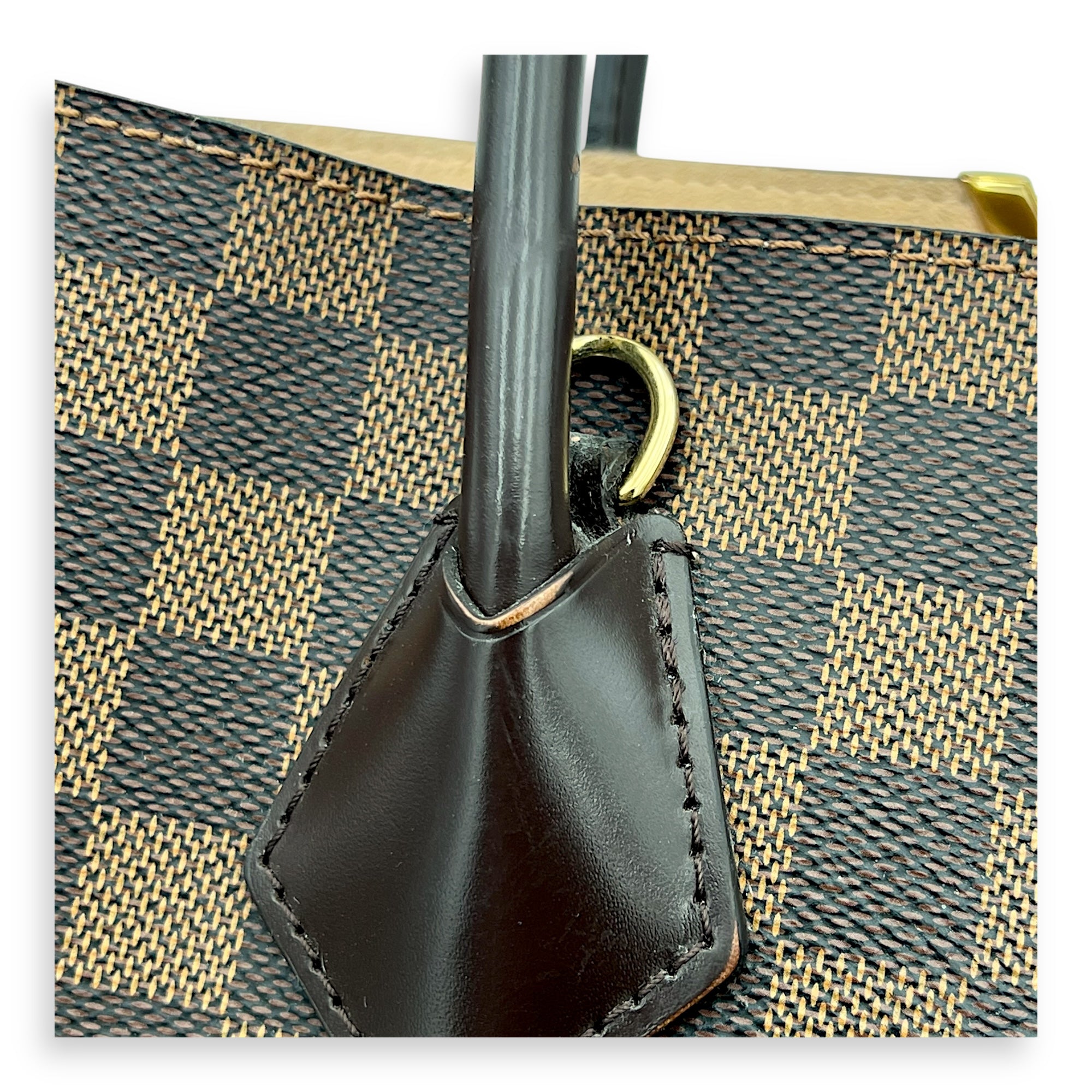 Kensington Top Handle Bag Brown in Coated Canvas, Gold hardware