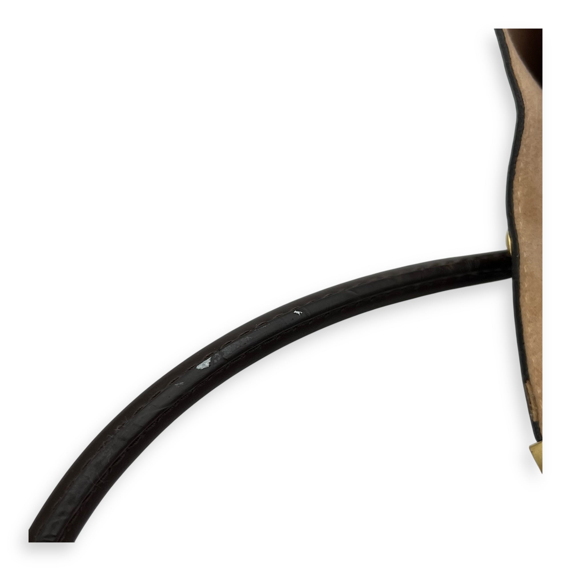 Kensington Top Handle Bag Brown in Coated Canvas, Gold hardware