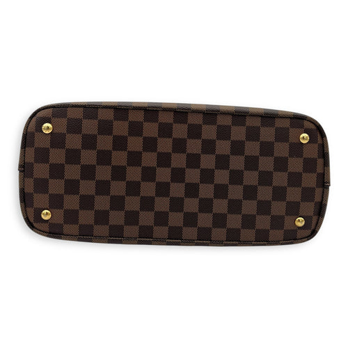 Kensington Top Handle Bag Brown in Coated Canvas, Gold hardware