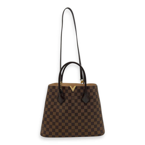 Kensington Top Handle Bag Brown in Coated Canvas, Gold hardware