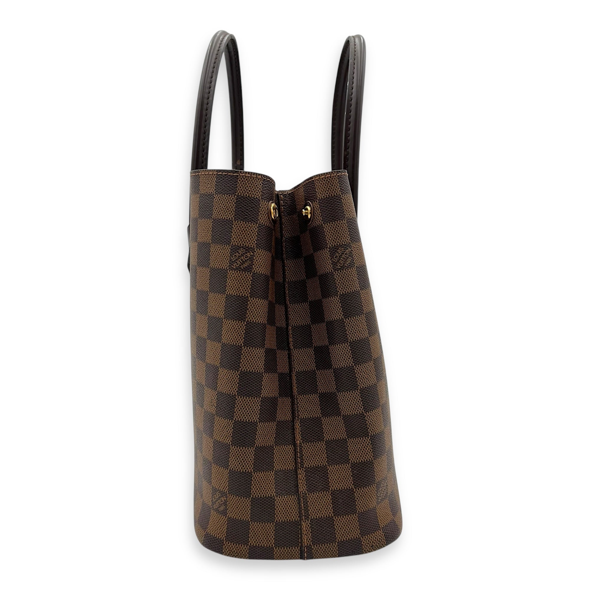 Kensington Top Handle Bag Brown in Coated Canvas, Gold hardware