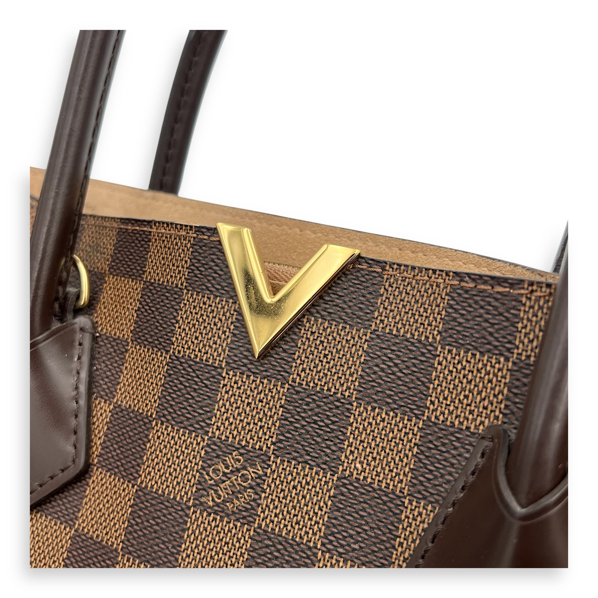 Kensington Top Handle Bag Brown in Coated Canvas, Gold hardware