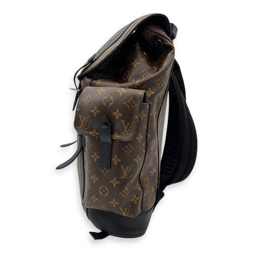 Christopher Backpack Brown in Monogram Coated Canvas, Silver hardware