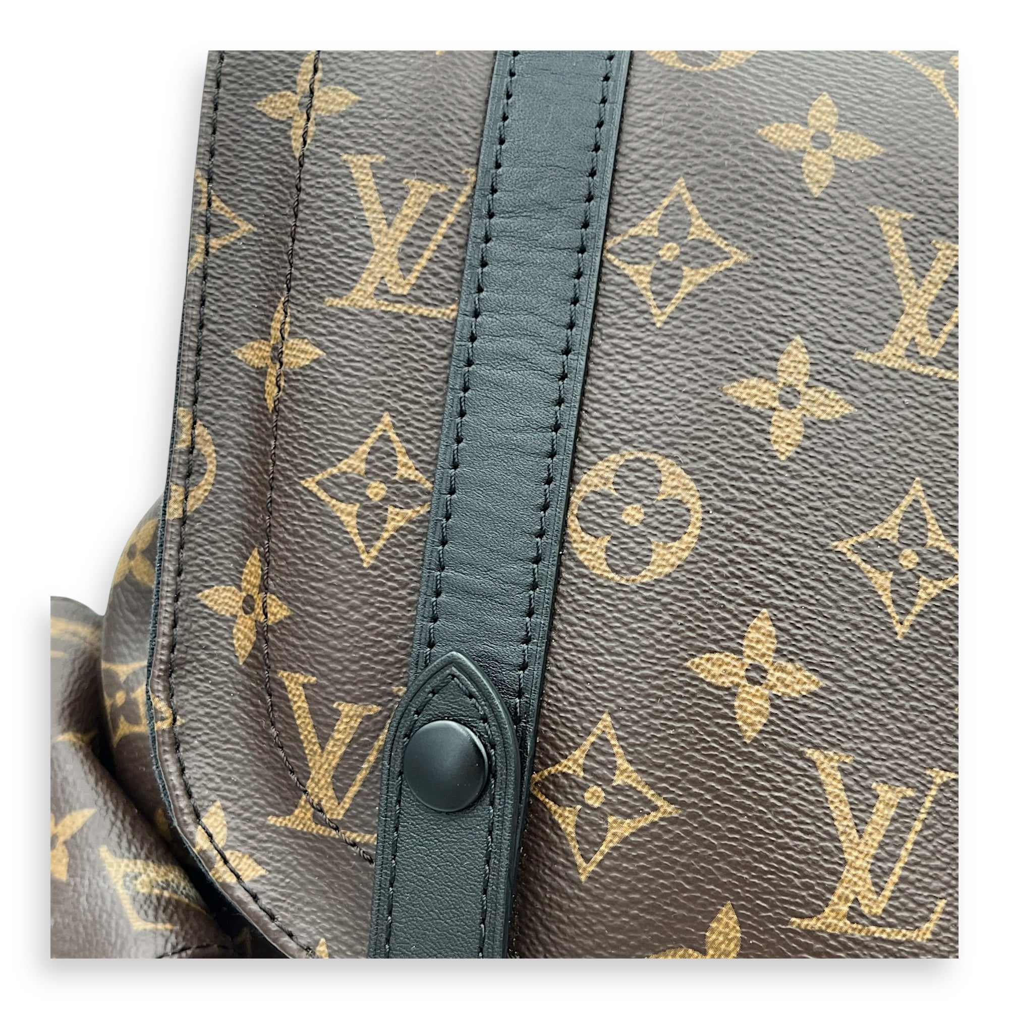 Christopher Backpack Brown in Monogram Coated Canvas, Silver hardware