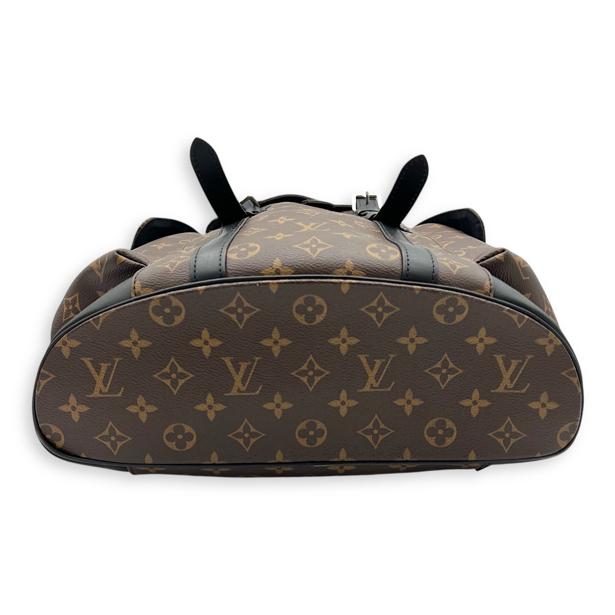 Christopher Backpack Brown in Monogram Coated Canvas, Silver hardware