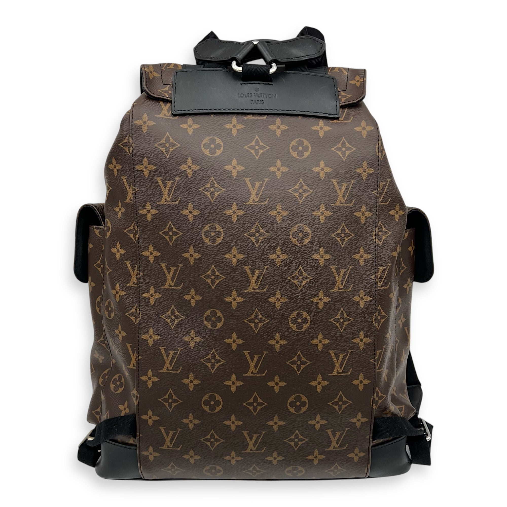 Christopher Backpack Brown in Monogram Coated Canvas, Silver hardware