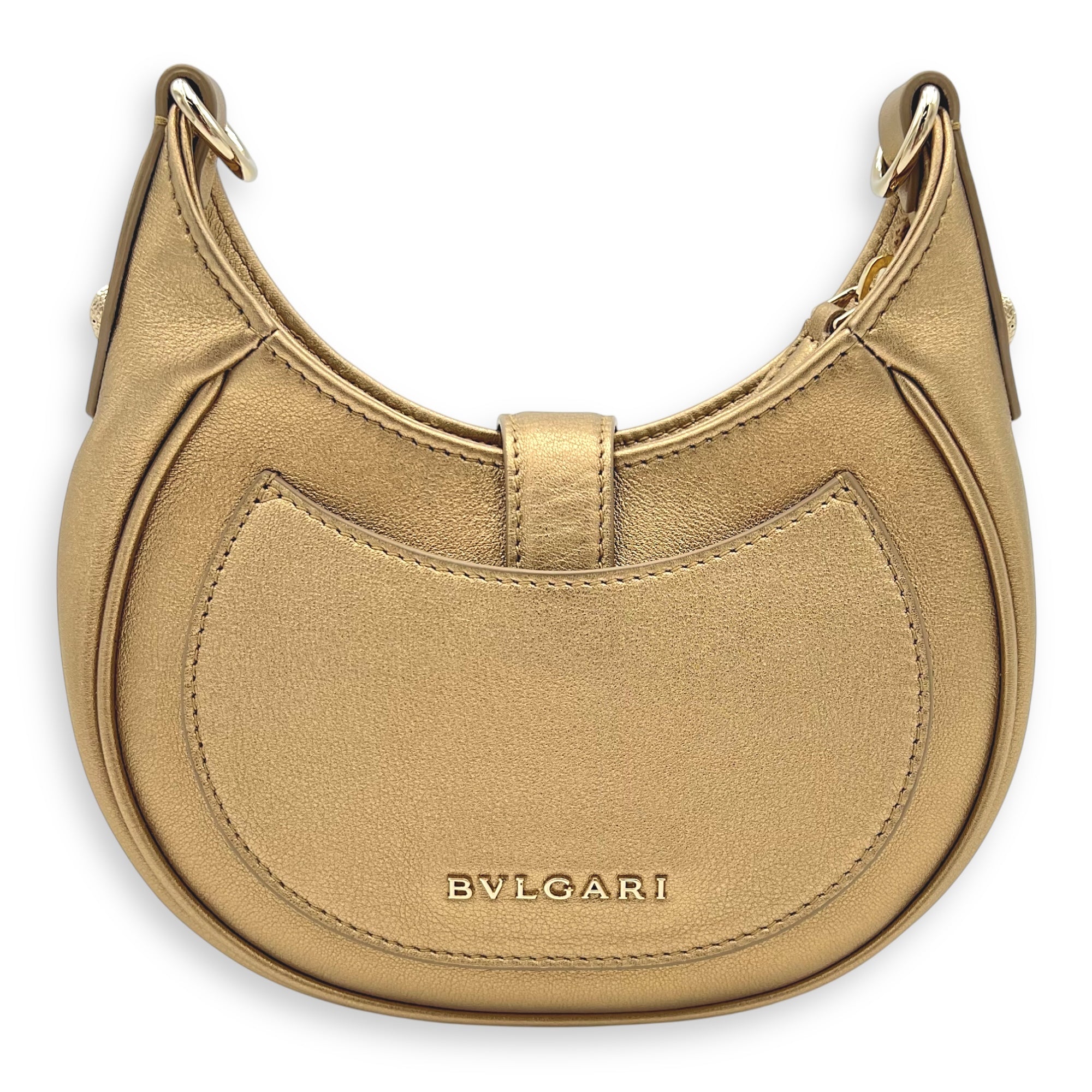 SERPENTI CRESCENT ELLIPSE Shoulder Bag Gold in Calfskin, Gold hardware