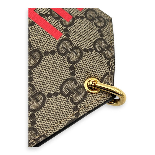 Supreme Heart Love Chain Shoulder Bag Beige in Coated Canvas, Gold hardware