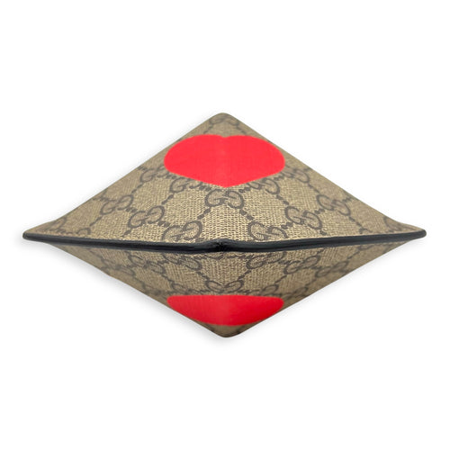 Supreme Heart Love Chain Shoulder Bag Beige in Coated Canvas, Gold hardware
