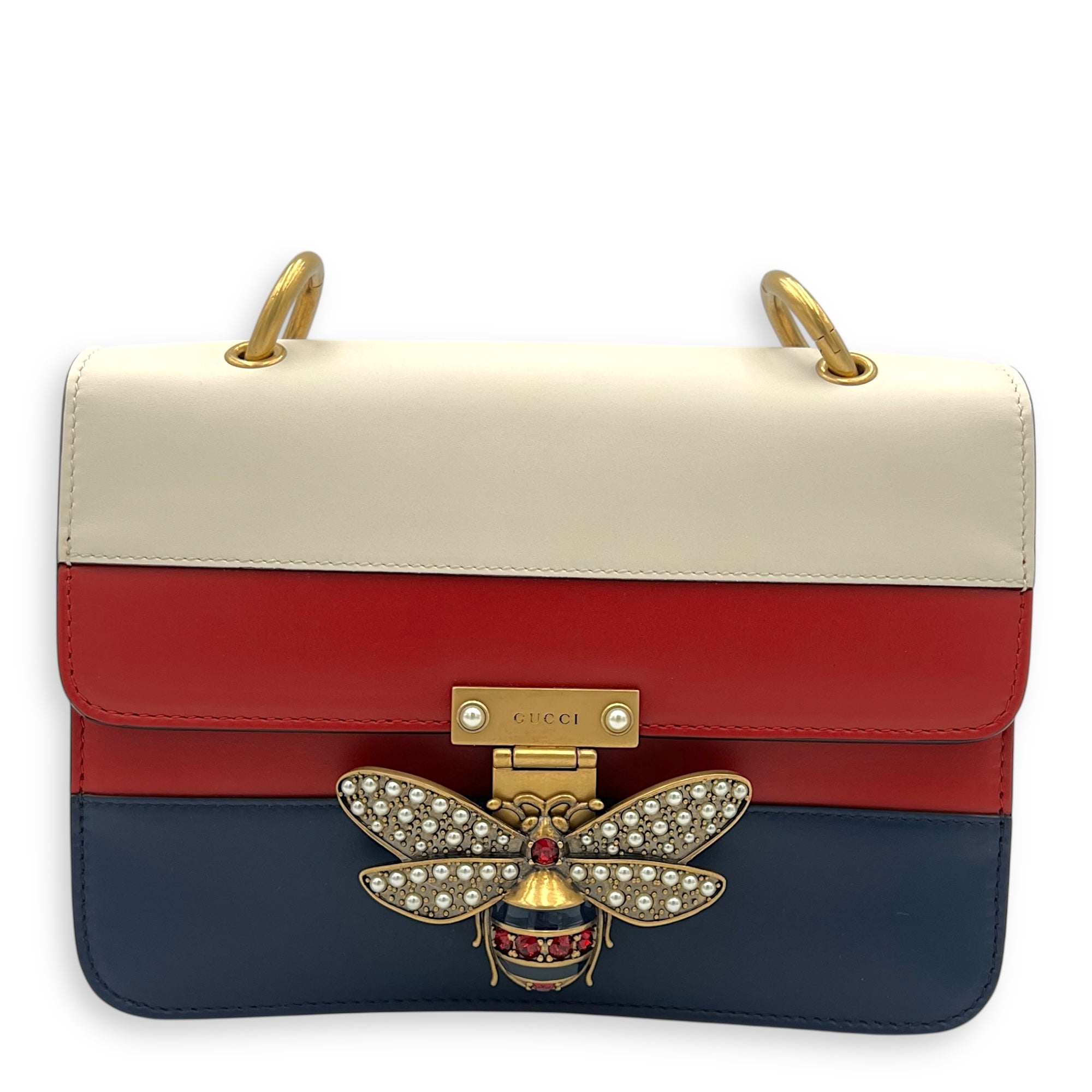 Queen Margaret Shoulder Bag Multi-colour in Calfskin, Gold hardware