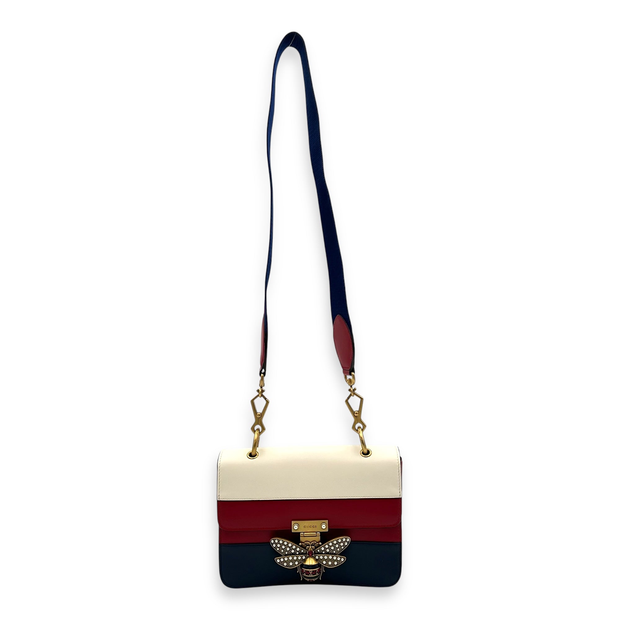Queen Margaret Shoulder Bag Multi-colour in Calfskin, Gold hardware