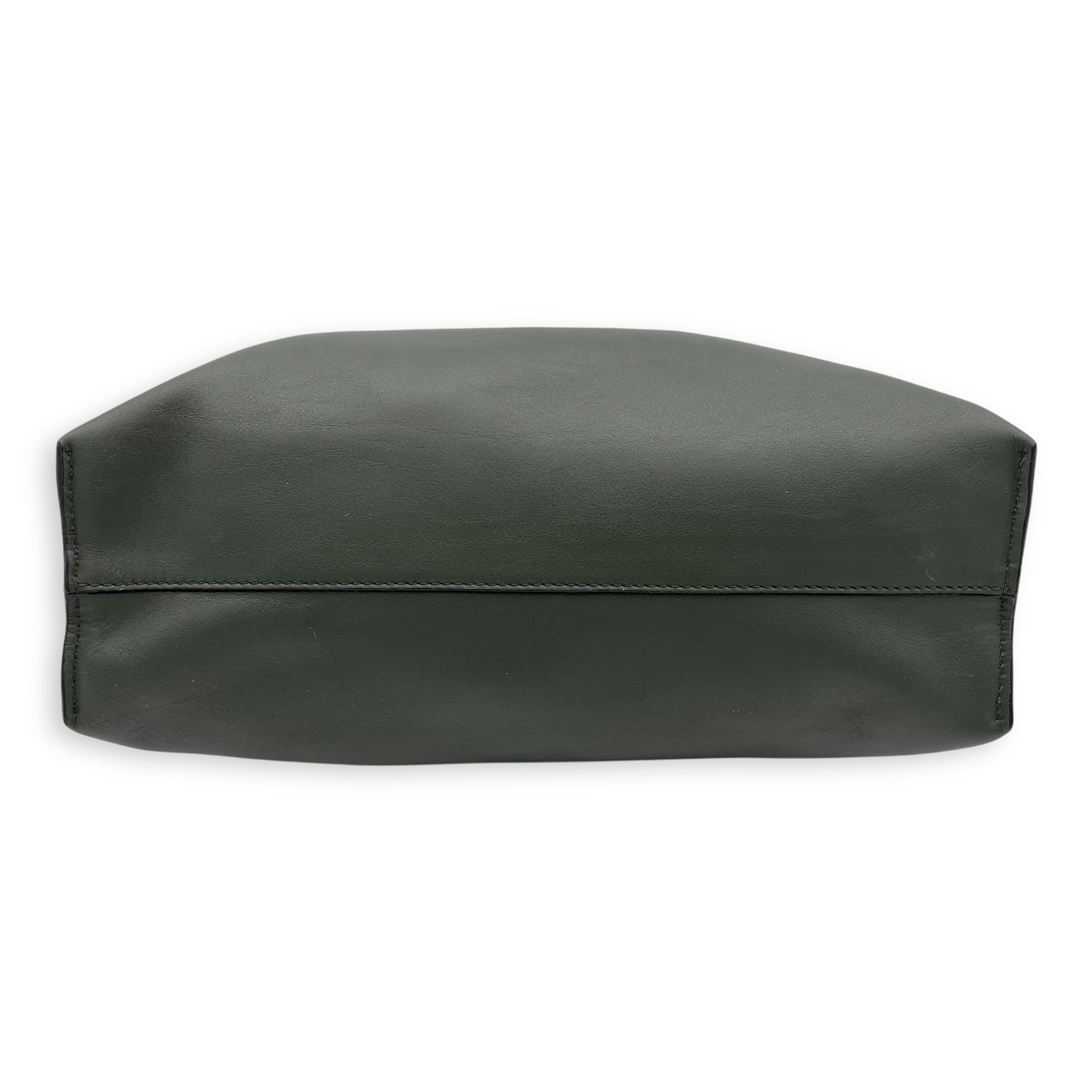 Flamenco Shoulder Bag Green in Calfskin, Gold hardware