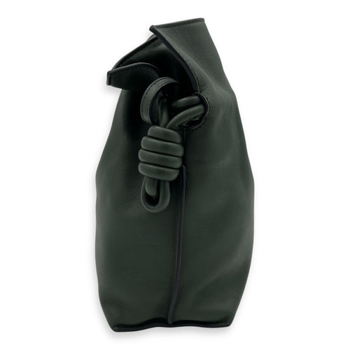 Flamenco Shoulder Bag Green in Calfskin, Gold hardware