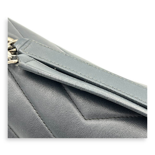 Loulou Shoulder Bag Black in Calfskin, Silver hardware