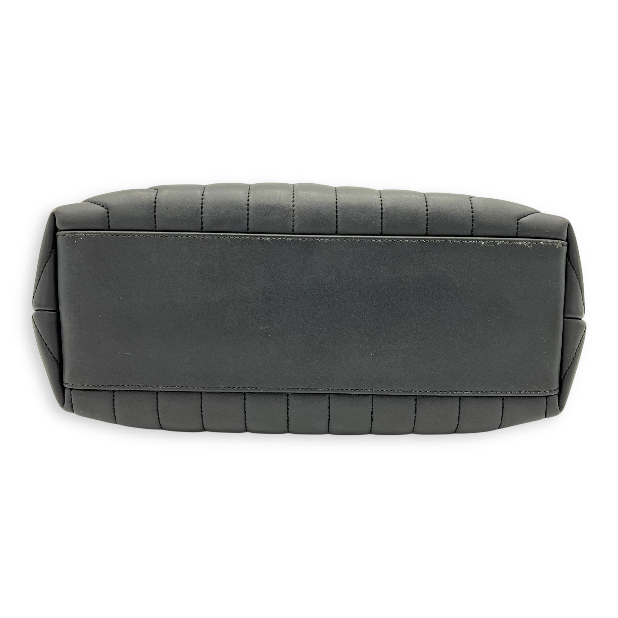 Loulou Shoulder Bag Black in Calfskin, Silver hardware