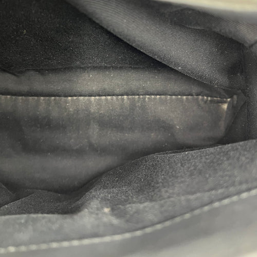 Loulou Shoulder Bag Black in Calfskin, Silver hardware